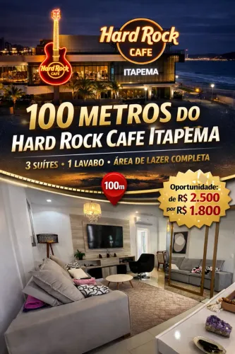  Lindo Apto Próximo ao Hard Rock Itapema - De R$ 2.500 por R$ 1.800