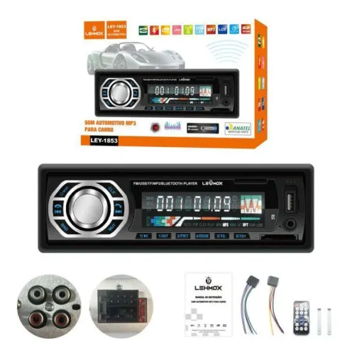 Radio Automotivo Usb/bluetooth/card/aux/fm Controle Ley-1853