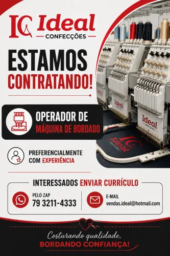 Vaga para operador de máquina de bordado