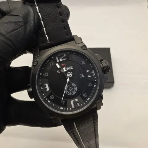 Relógio Naviforce NF9059M Masculino Original 46mm Novo Couro Preto