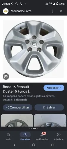 Roda 16 original renalt <br>Sem Pneus <br>Furacão 4x100
