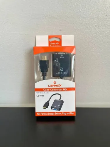 Conversor HDMI para VGA com Áudio Lehmox Novo Faço entrega