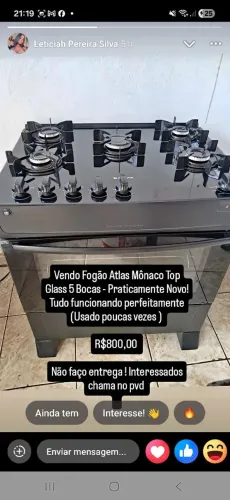 Fogão Atlas semi novo