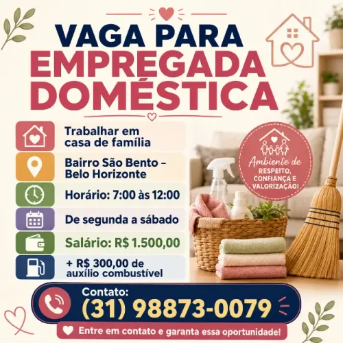 Empregada Doméstica Bairro São Bento - BH