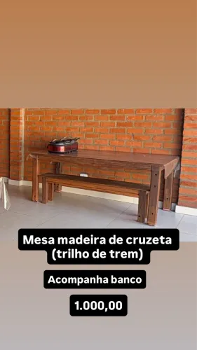 Mesa + banco madeira 