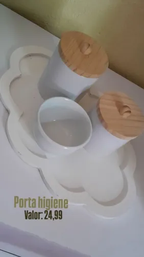 PORTA HIGIENE CERÂMICA BRANCO