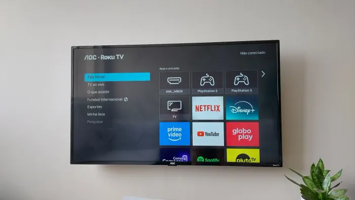 TV Smart AOC 43" com sistema Roku TV