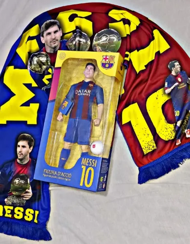 Boneco Messi Camisa Barcelona 2016 2017 + Faixa bolas de ouro raridade