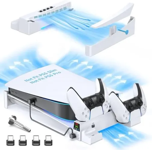 OIVO Suporte horizontal com ventilador de refrigeração e carregador de controle PS5 FAT