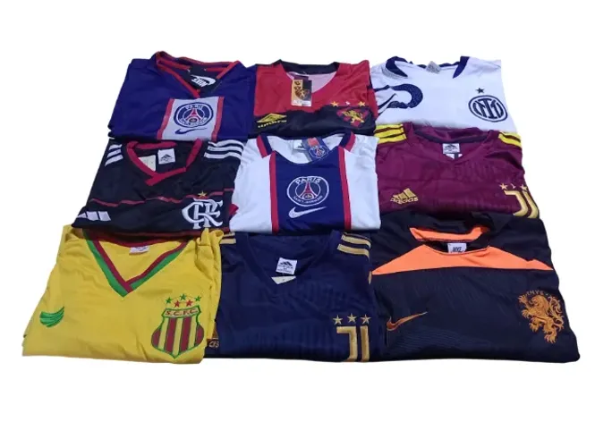 Kit com 9 camisas de time de futebol