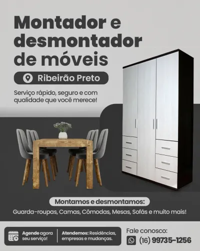 Montador e desmontador de móveis em Ribeirão preto