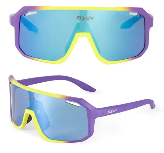 Óculos de Ciclismo SCVCN SC-X62 - Armação Amarelo com Roxo