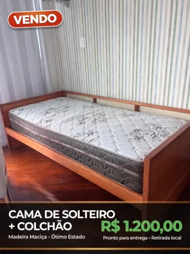 Cama de solteiro com colchão