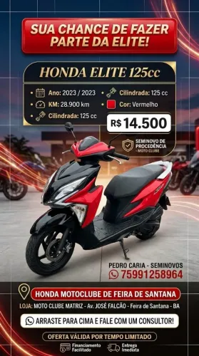 HONDA ELITE 125 VERMELHA!