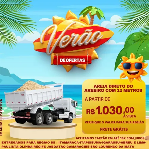 Areia vários tipos carrada com 12 metros frete grátis 