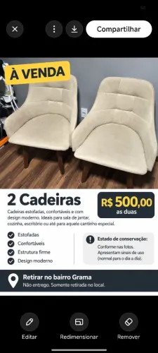 Cadeira estofada 