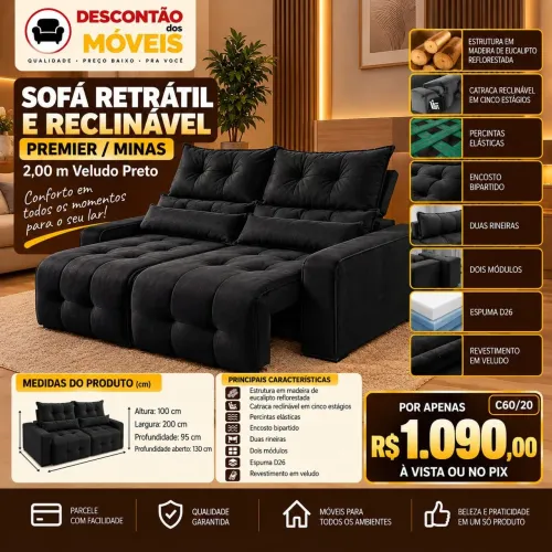 Sofa retrátil RECLINAVEL