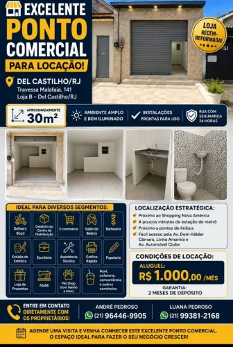  Loja em Del Castilho - muito nova