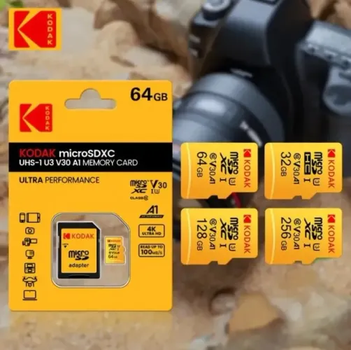 Cartões SD KODAK U3 com Memória Flash de Alta Velocidade Disponíveis em Capacidades de 64G