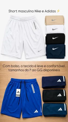 Short Masculino Nike e Adidas