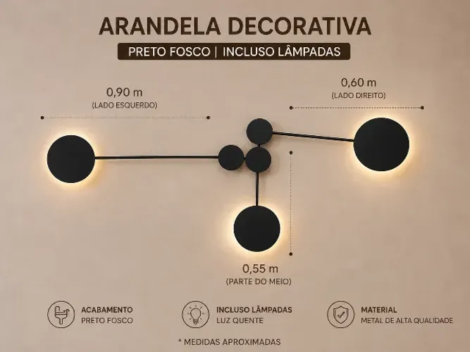 Arandela decorativa de parede