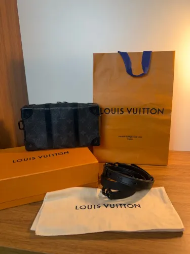 louis vuitton carteira trunk no monograma eclipse