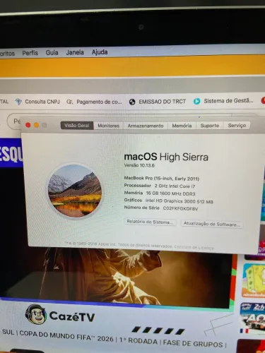 MacBook Pro Apple, 2011, Intel I7, 15?, 16gb de RAM e SSD