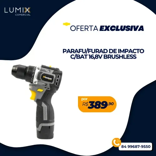PARAF/FURADEIRA DE IMPACTO C/BAT 16,8V BRUSHLESS