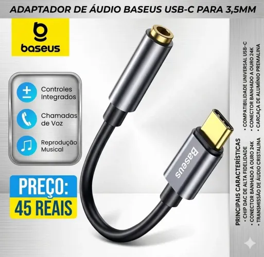 Adaptador Tipo C Para P2 Baseus Premium