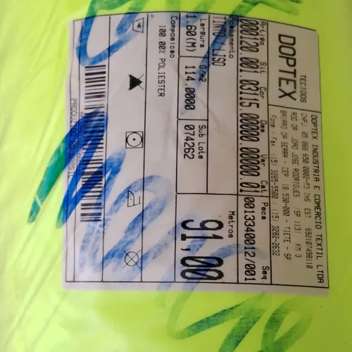 Vendo 91 metros de Tactel Amarelo Neon Doptex (peça)Ideal para faixas Refletivas em EPI