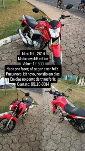 Titan 160, 2016, moto nova, em dias .