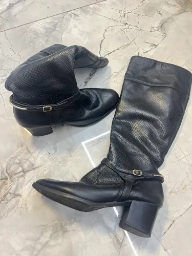 Bota cano alto salto grosso médio tamanho 37