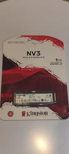 SSD M.2 NVMe 1TB PCIe 4.0 Kingston NV3 Leitura 6000 MB/s e Gravação 4000 MB/s