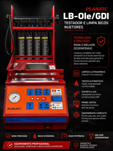 Máquina De Limpeza E Teste De Injetores E Injeção Direta Planatc-Lb-30000