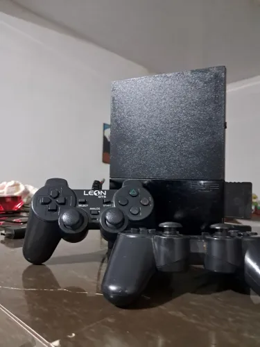 Ps2 com cabos e comtrole e opl
