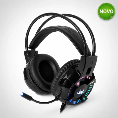 Headset Gamer KP-464 USB P2 LED RGB Com Microfone PC PS4 Xbox
