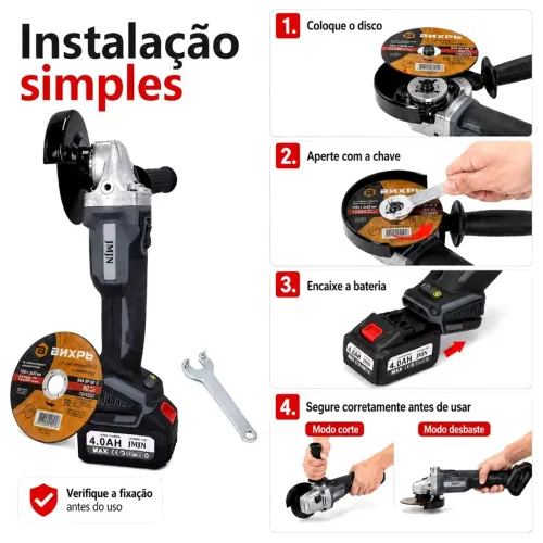 Esmerilhadeira a bateria