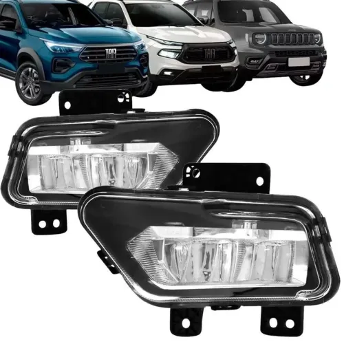 Par Farol De Milha Neblina Compatível Fiat Fastback Jeep renegade C/ Led 2022/2023