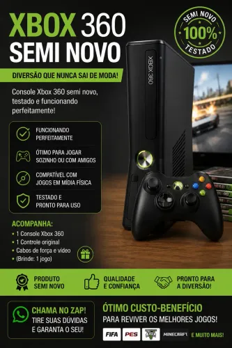 Xbox 360 semi novo