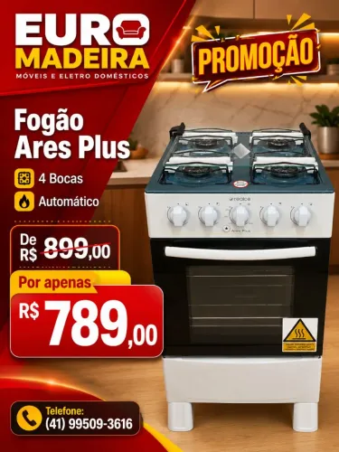 Fogão com 4 bocas - Novo