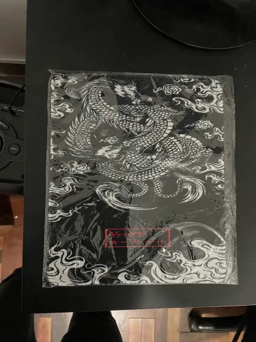 Mouse Pad Gamer Dragão Preto Antiderrapante 250x290x2