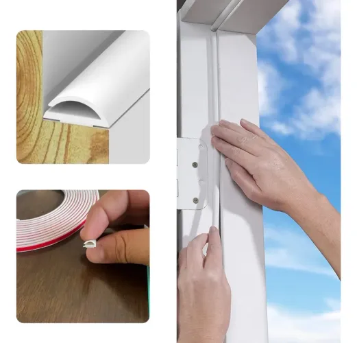 Veda Fresta Adesivo Borracha Pvc Porta Janela 8x4mm - 05 Mt