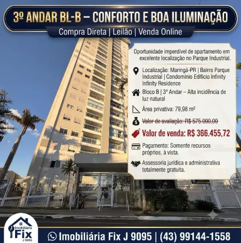 ? 3º ANDAR BL-B - CONFORTO E BOA ILUMINAÇÃO
