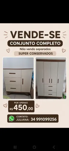 Vende guarda roupa e cômoda infantil