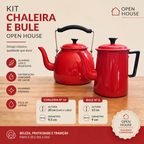 Kit Chaleira + Bule | Alumínio Pintado | Cantinho do Café | Decoração | Frete Grátis