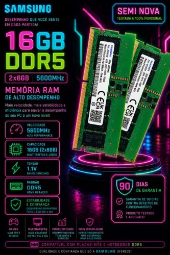16gb 2x8 Memoria ddr5 5600hz notebook 