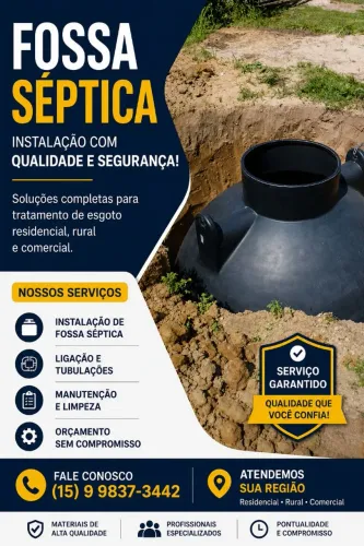 ESCAVAÇÃO E INSTALAÇÃO DE FOSSA SÉPTICA E BIODIGESTORES 