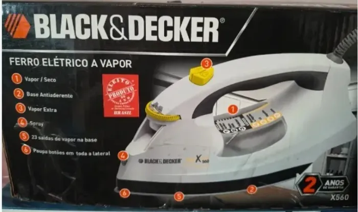 Ferro de Passar Roupa à Vapor - Black Decker - Modelo X560 ( 127 V )