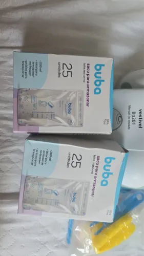 KIT 2 BOMBA TIRA LEITE ELÉTRICA + 50 SACOS PARA ARMAZENAMENTO DA BUBA