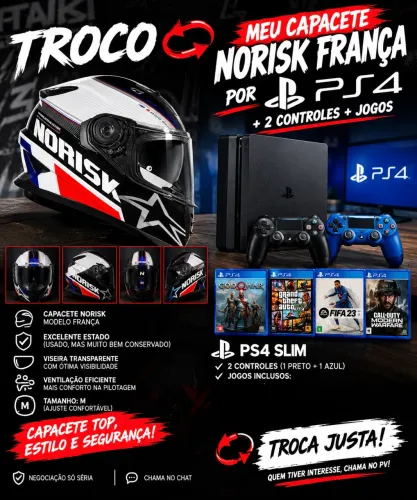 Troco capacete norisk por ps4